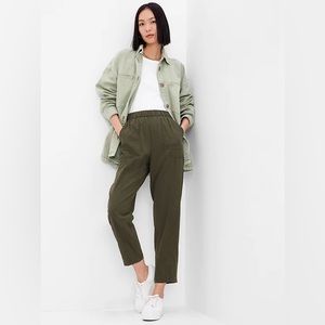 Army Green High-waisted Elastic waisted pants